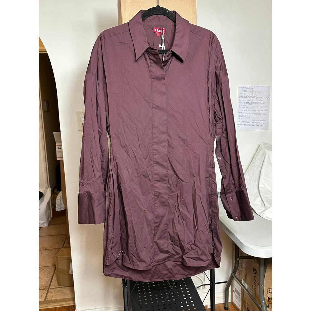 STAUD Cindy Dress Merlot L
